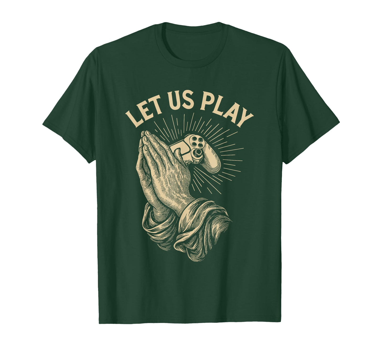 Funny Gamer Prayer Pun Video Game Controller Retro Gaming T-Shirt