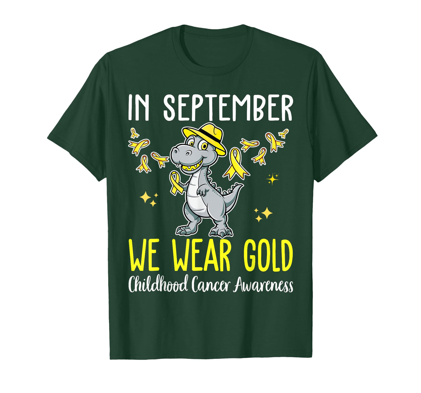 in September We Wear Gold Childhood Cancer Awareness Ribbon T-Shirt