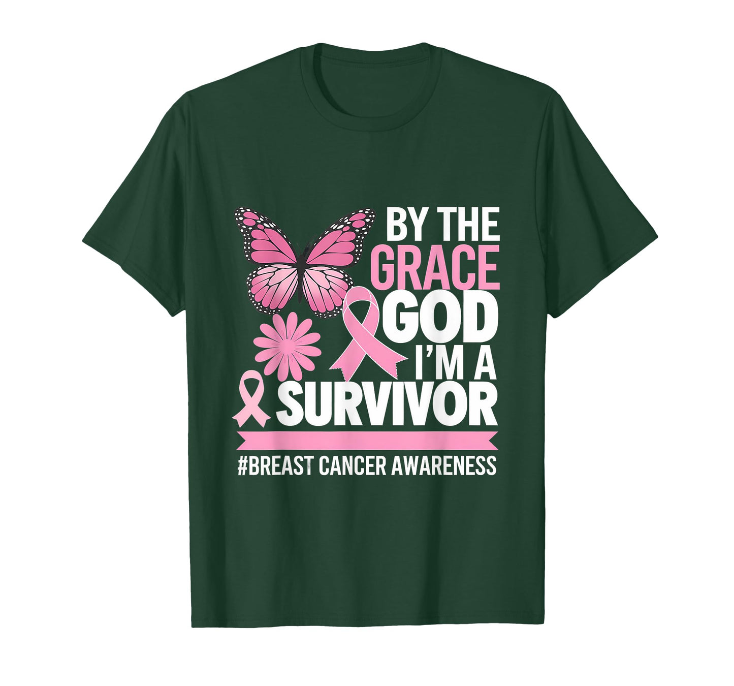 Breast Cancer Awareness Pink Ribbon By The Grace God T-Shirt