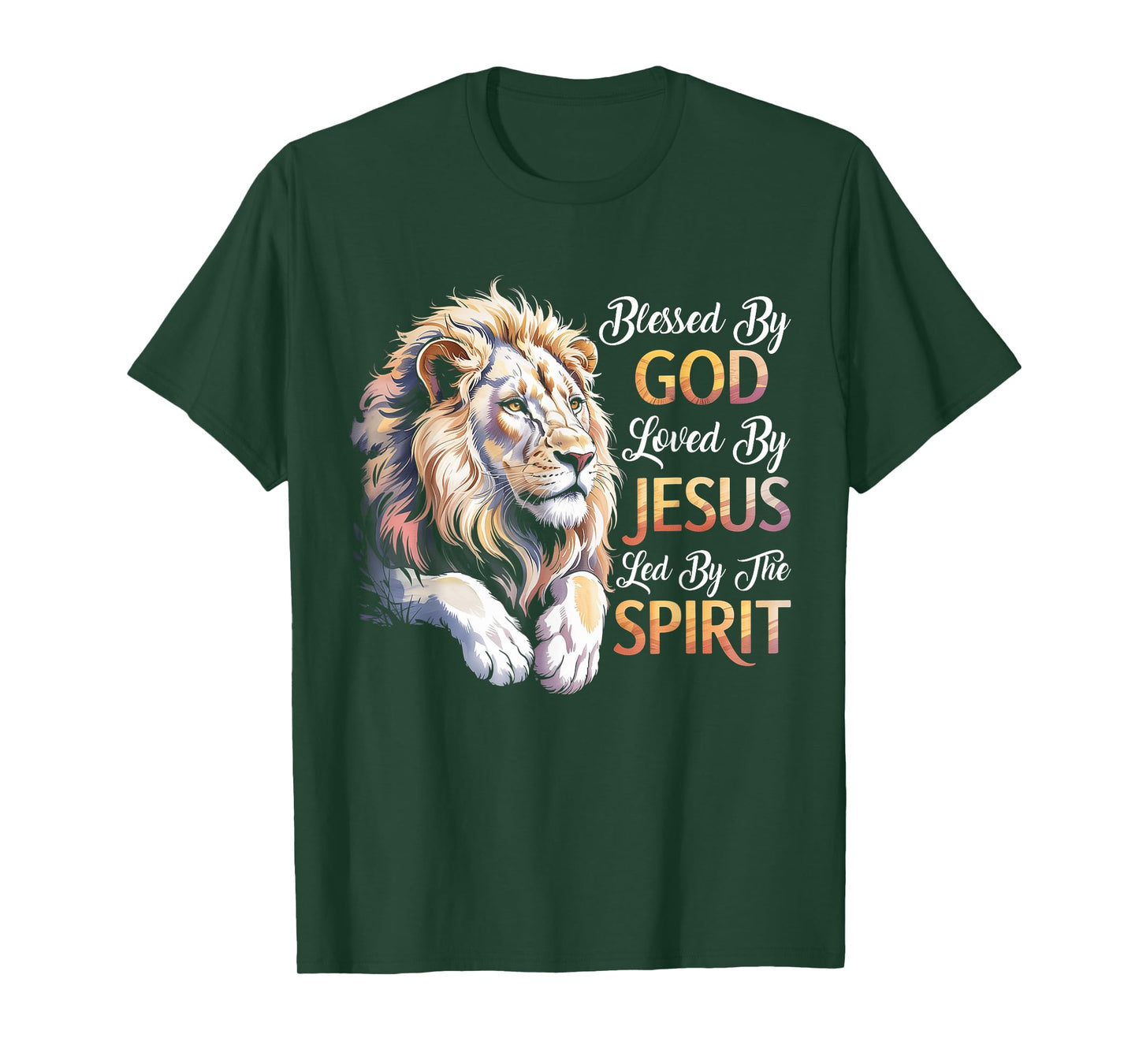 Blessed By God - Loved By Jesus Christian Lion T-Shirt