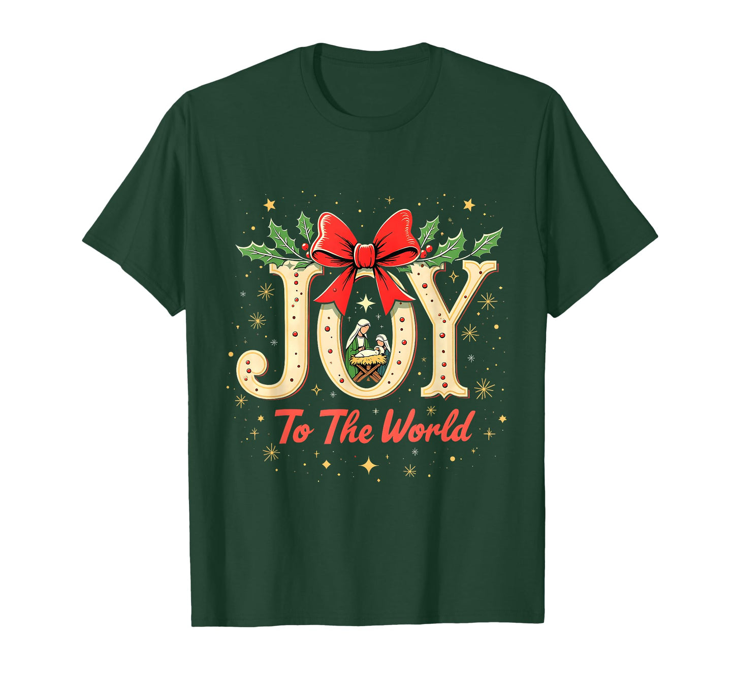 Joy to the World Nativity Jesus Christmas Religious Holiday T-Shirt