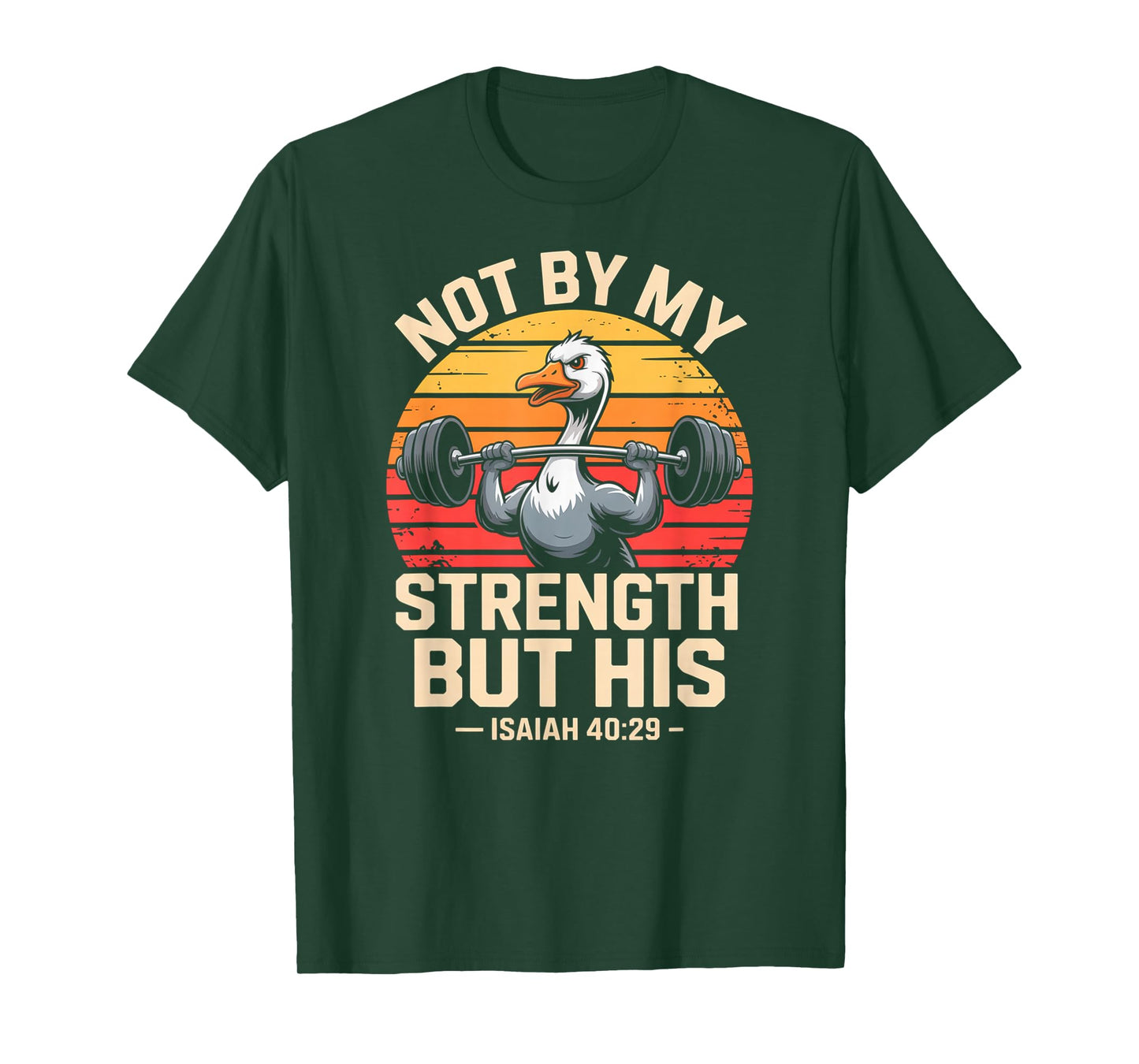 Not by My Strength But His Jesus Gym Silly Goose T-Shirt