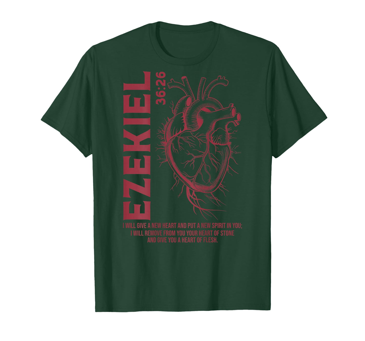 Vintage Ezekiel 36-26 Heart of Flesh Bible Verse Christian T-Shirt