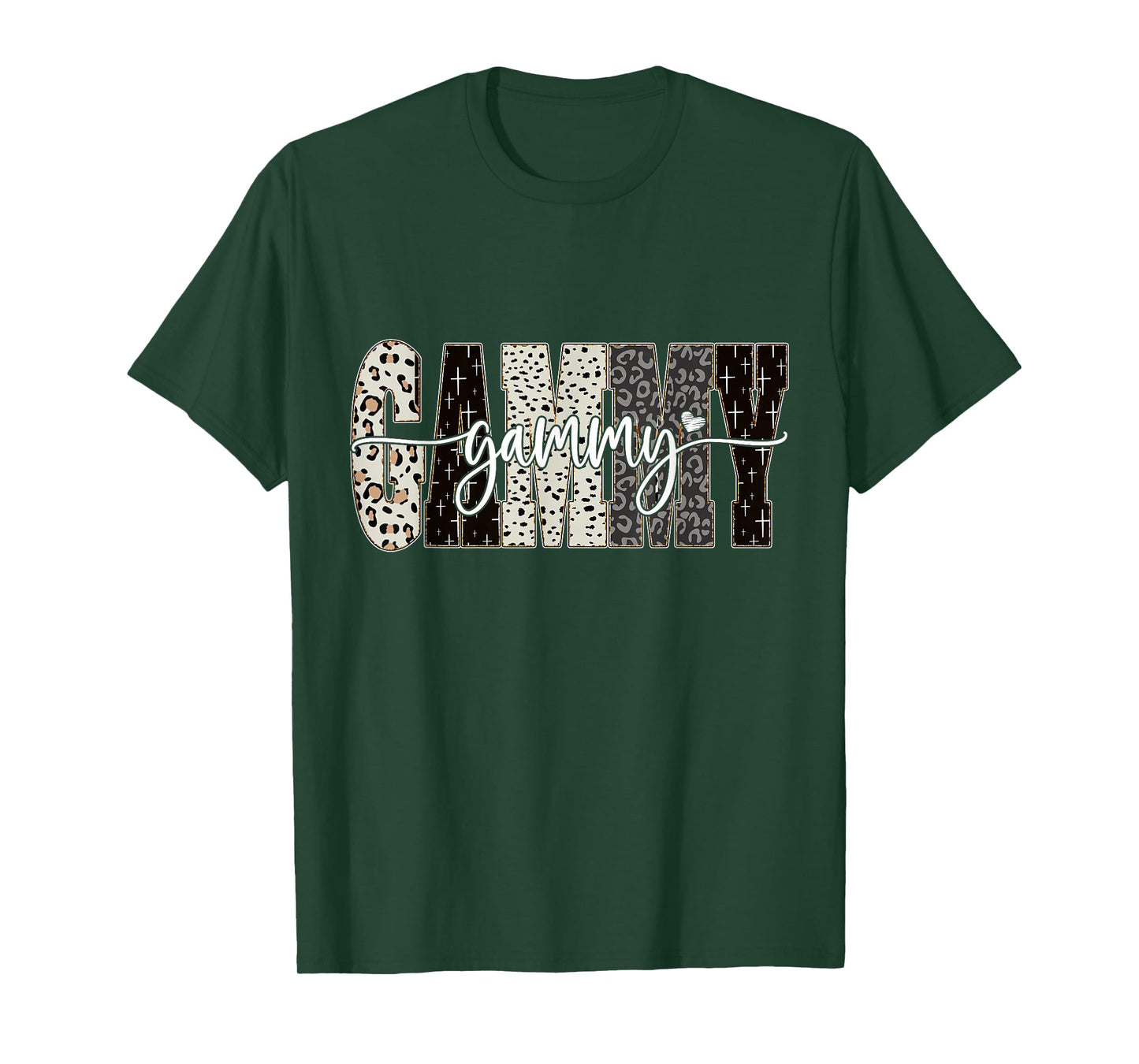 Gammy Bible Leopard Cross Faith and Love Christian Women T-Shirt