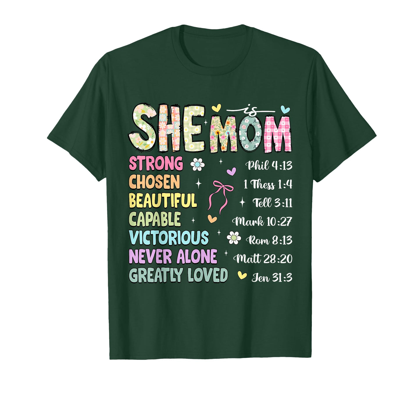 She Is Mom Christian Mother's Day Jesus Mama Religious Women T-Shirt