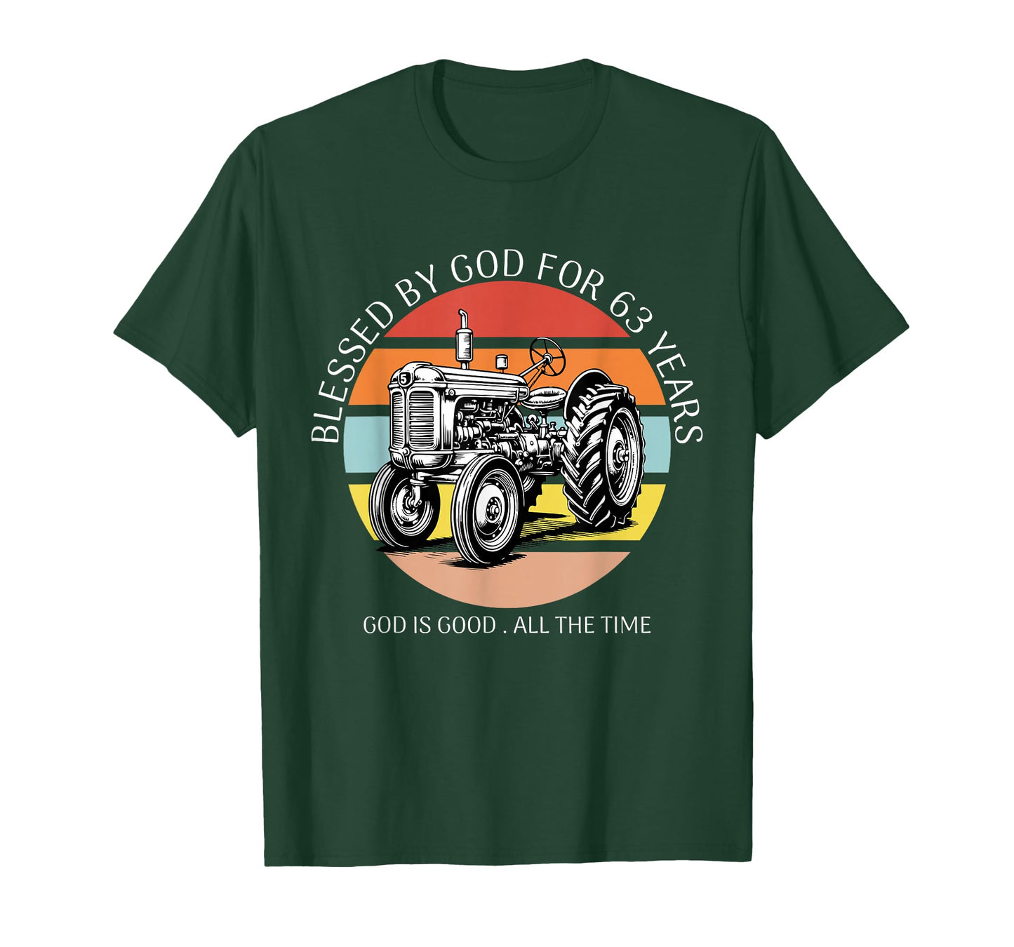 Blessed by God for 63 Years Old Farm Tractor 63rd Birthday T-Shirt