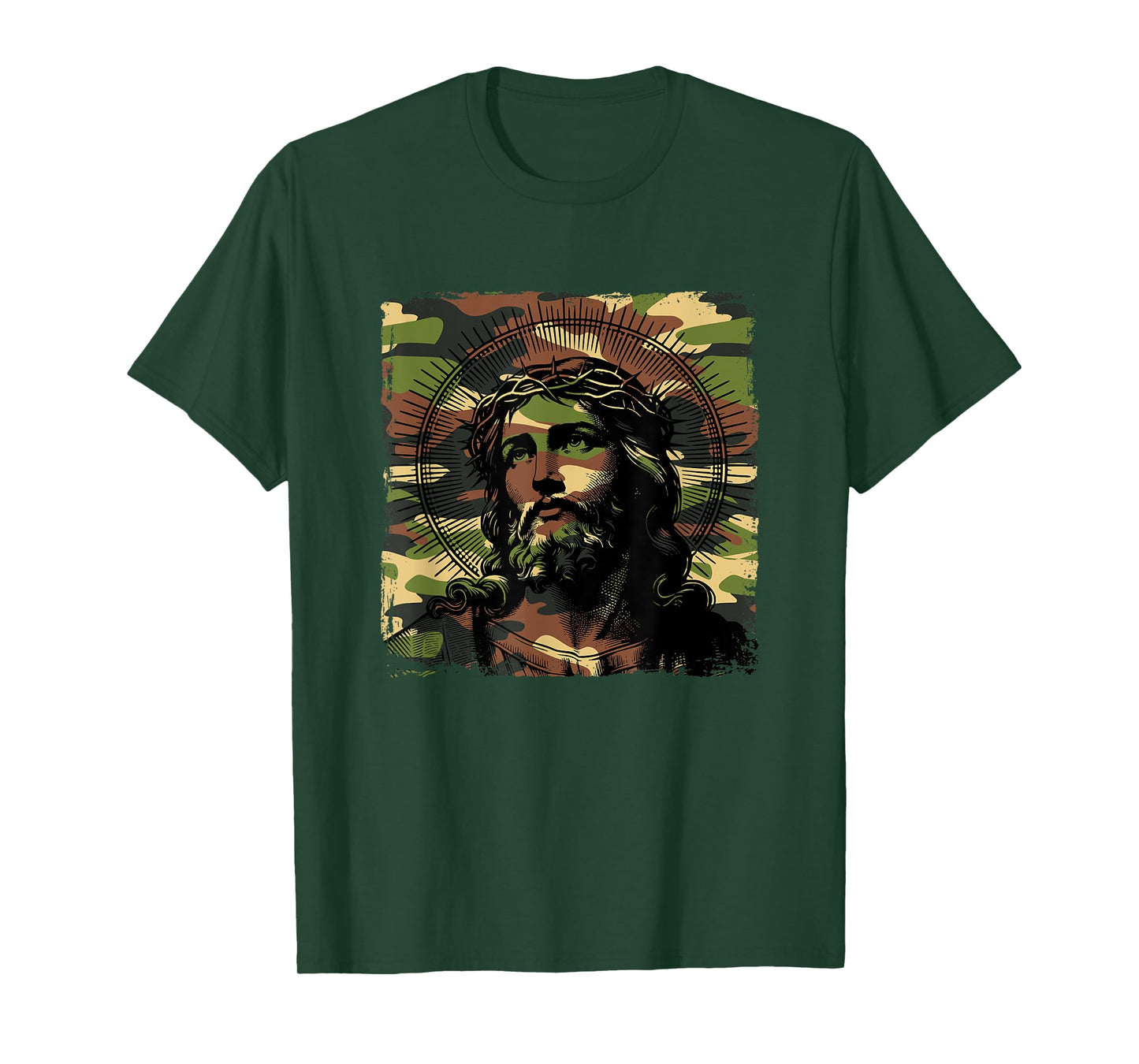 Jesus Camo Camouflage Christian Bible Faith Hunting Church T-Shirt