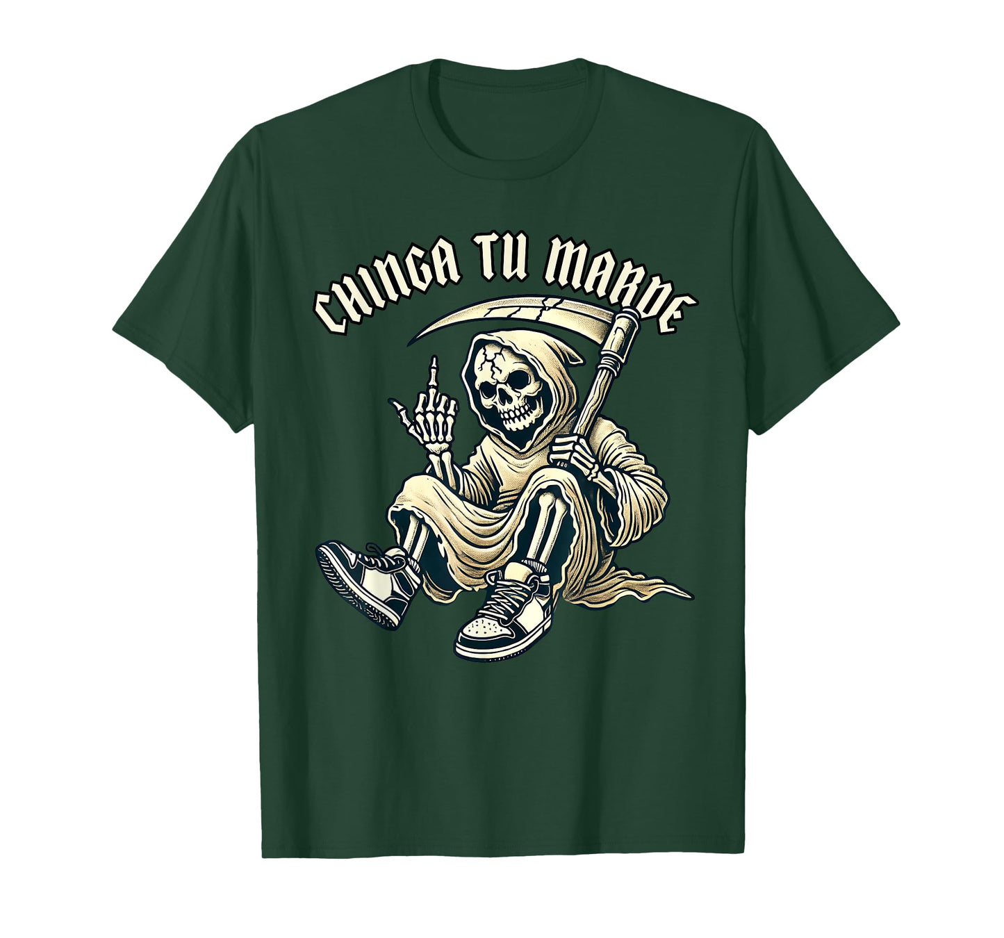 Funny cholo Latino Mexican Chinga Tu Madre Skelton T-Shirt