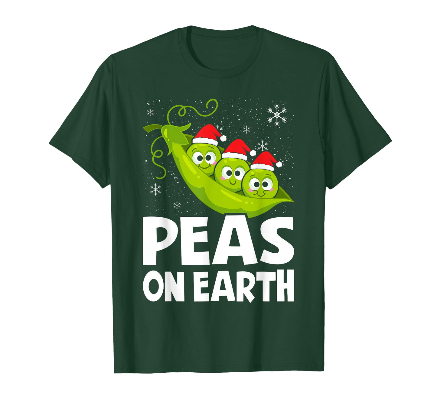 Christmas Pun Lover Peas on Earth World Peace Vegan T-Shirt