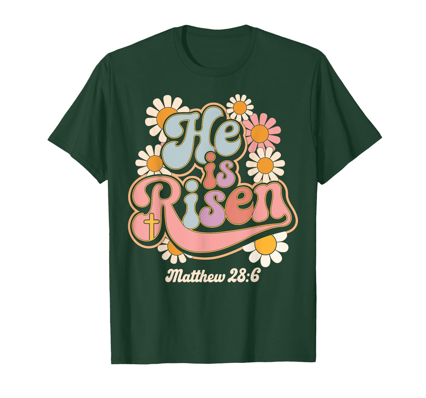 He is risen groovy retro style for christian easter T-Shirt