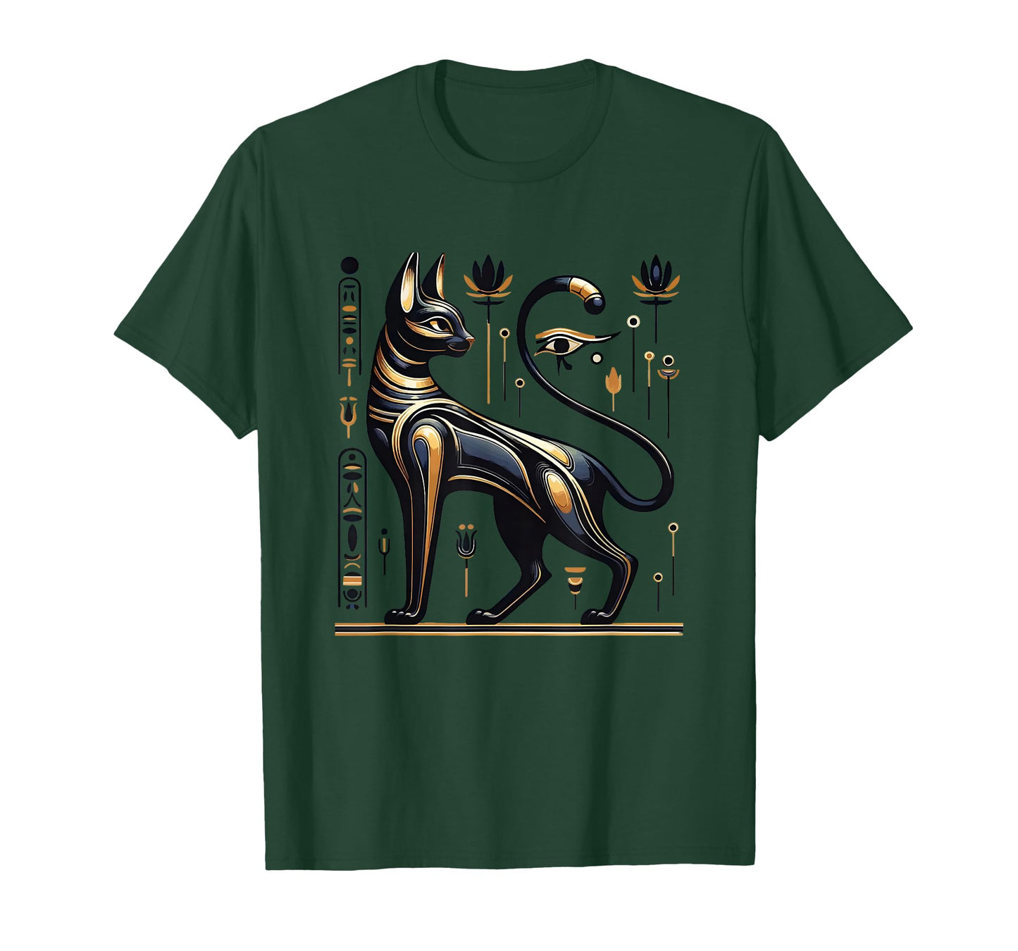 Bastet Ancient Egypt Cat God Hieroglyphic Egyptian History T-Shirt