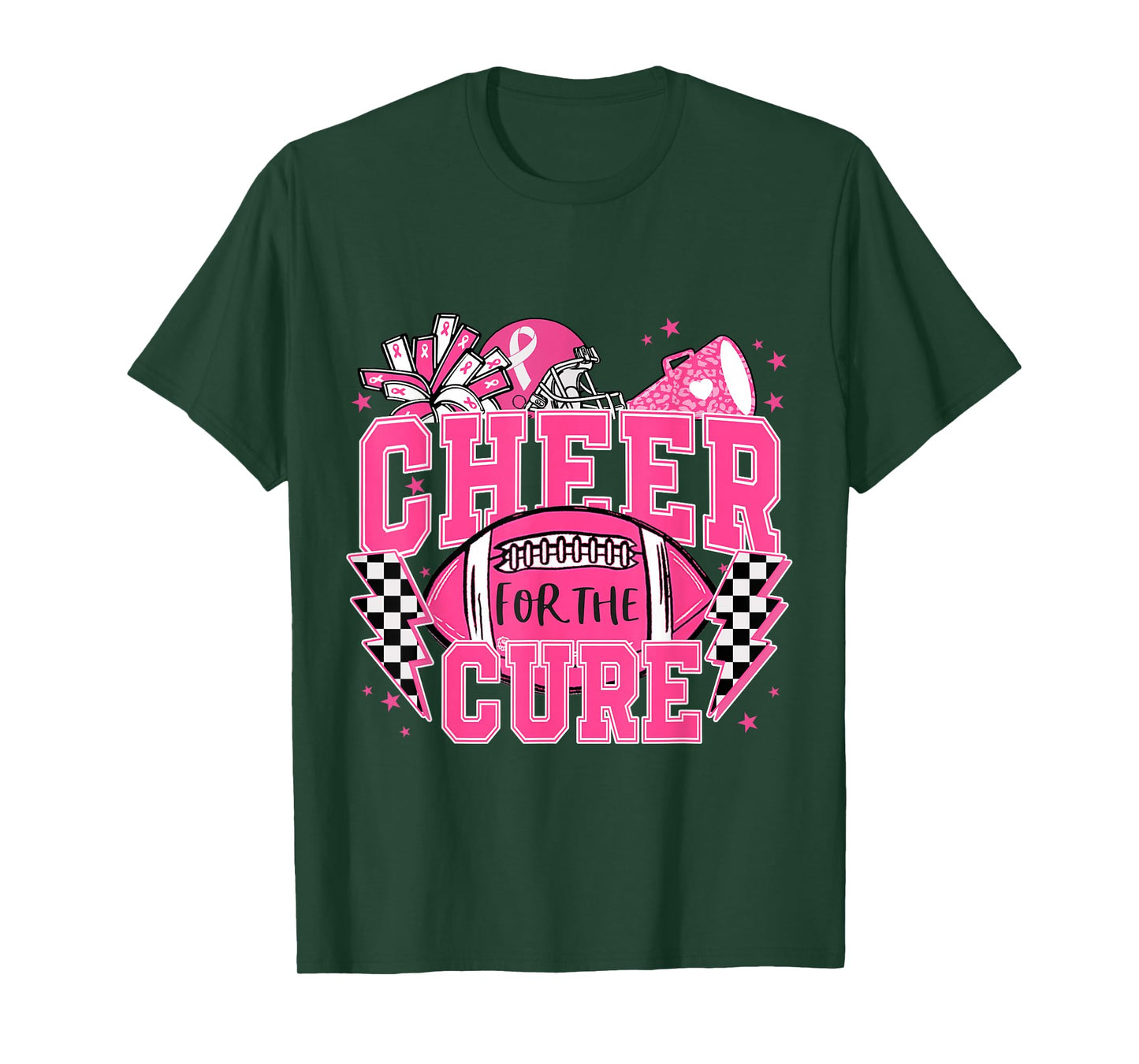 Cheer for The Cure Breast Cancer Awareness Cheerleader T-Shirt