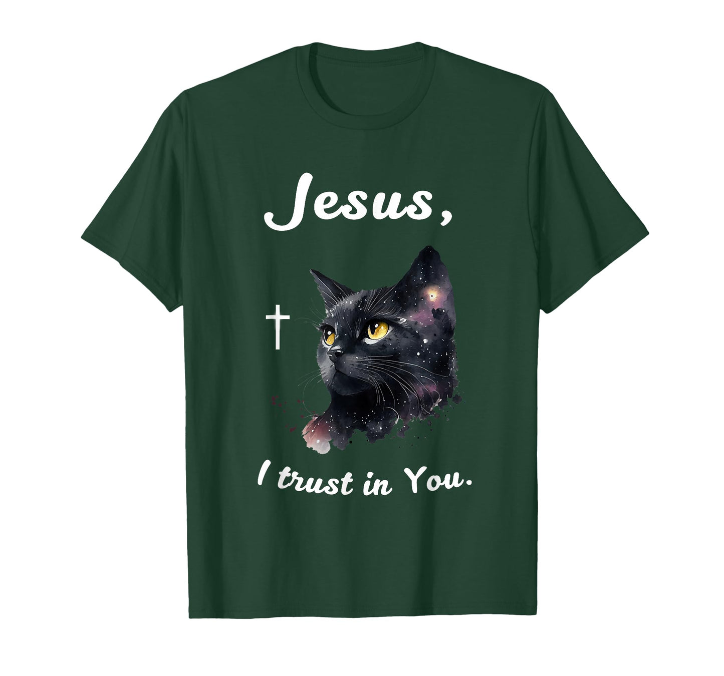 Jesus I Trust in You Christian Faith Cat Lover T-Shirt