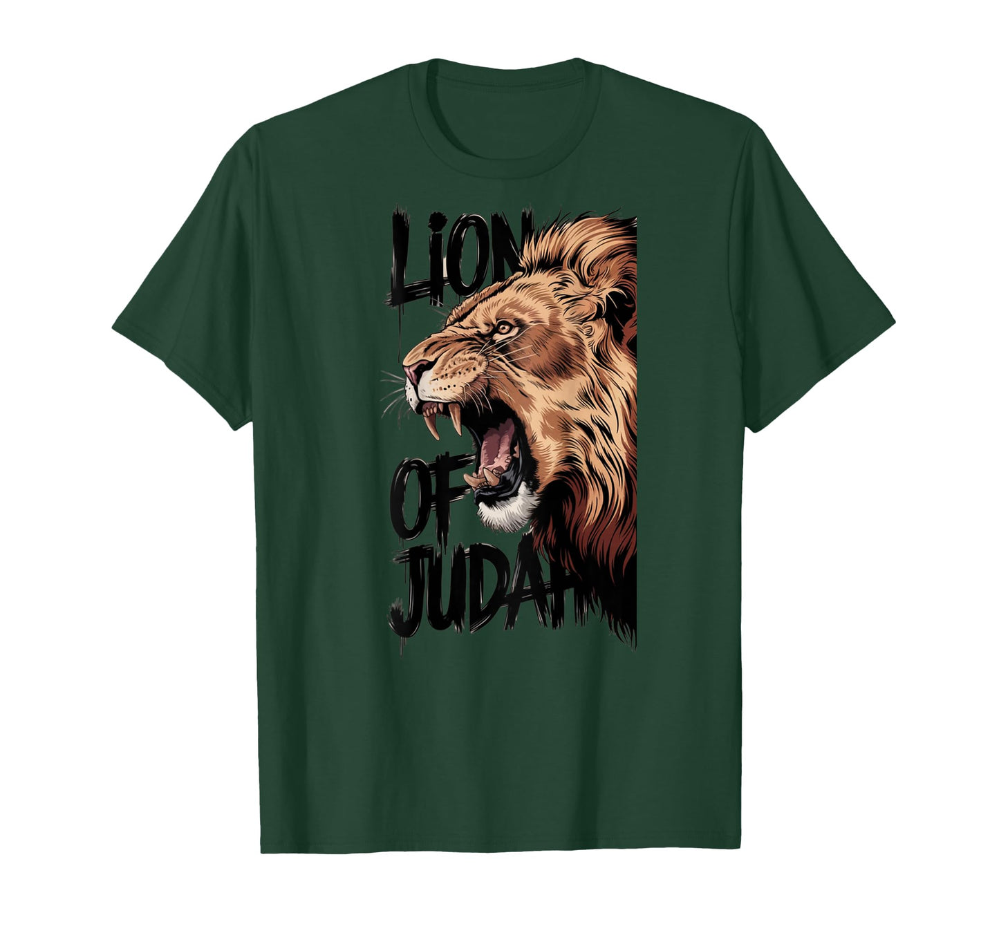 Hebrew Israelite Judah Lion Lion of Judah T-Shirt, Unisex-Adults, White, Small, Short Sleeve