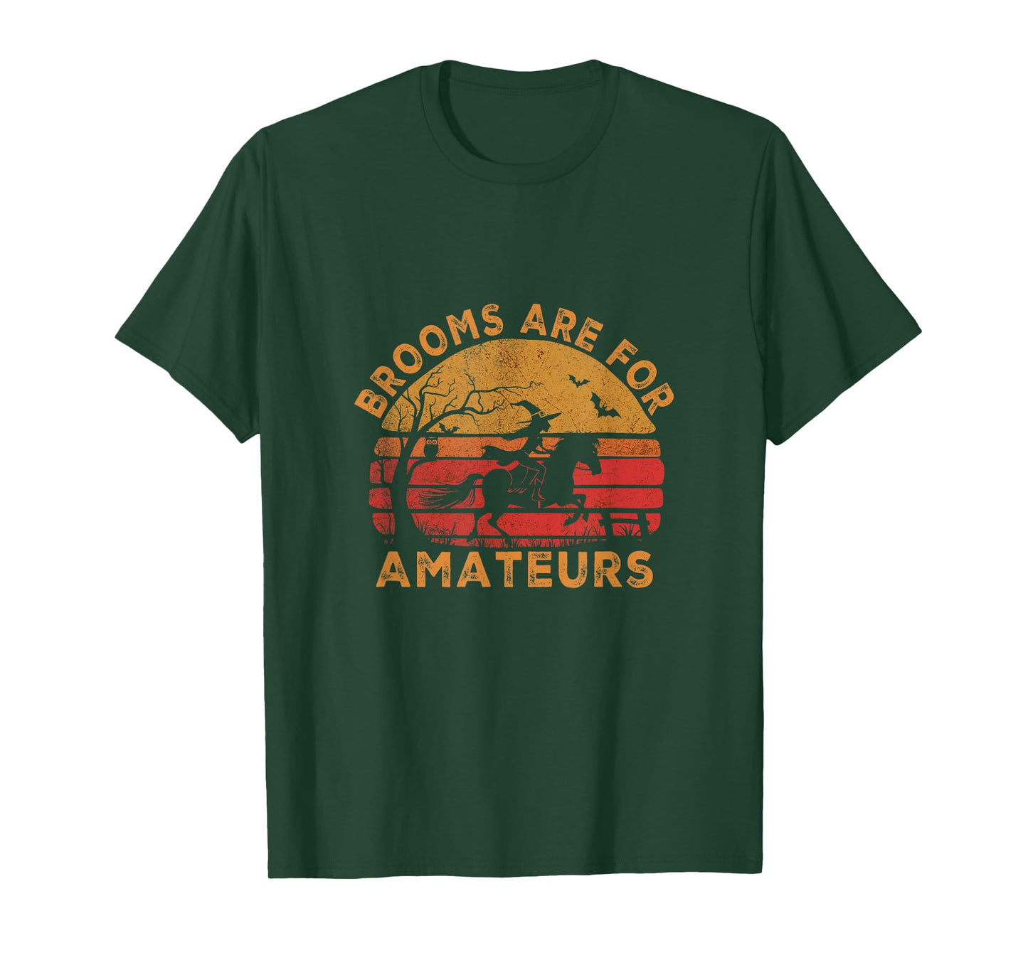 Vintage Brooms are for Amateurs Halloween Horse Riding T-Shirt