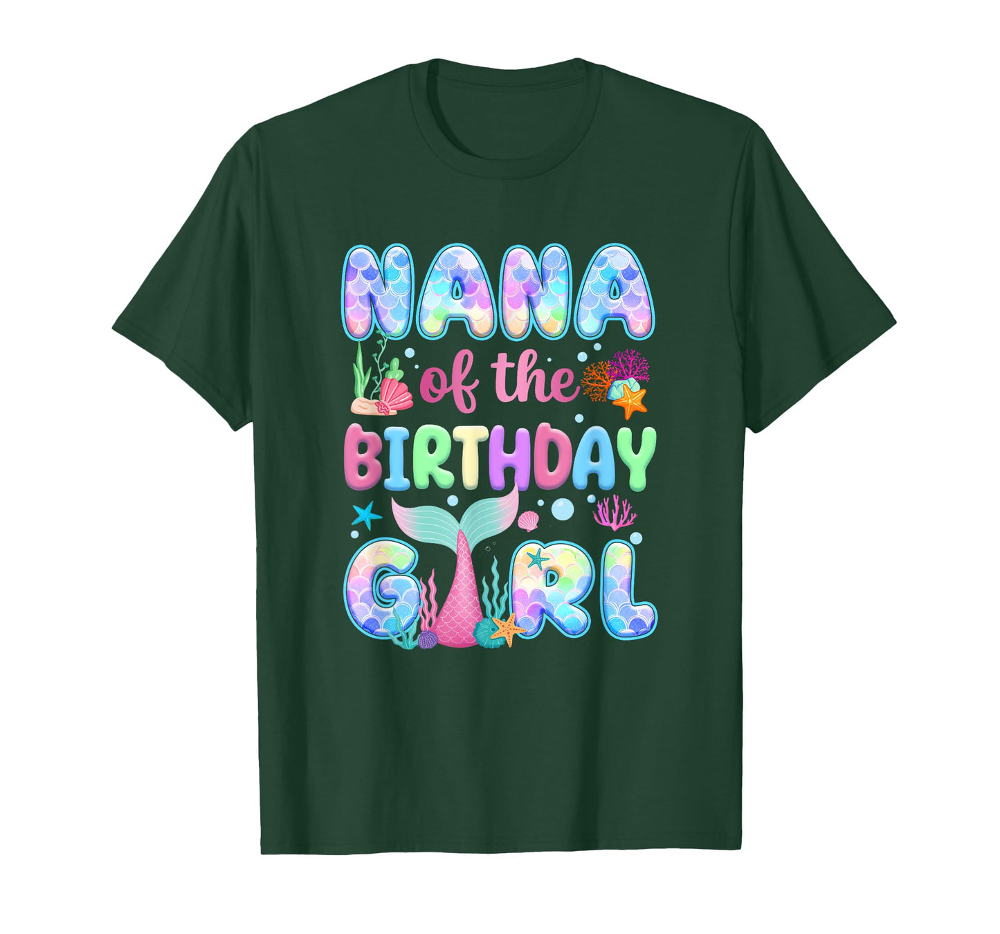 Nana Of The Birthday Mermaid Girl Family Matching Party T-Shirt