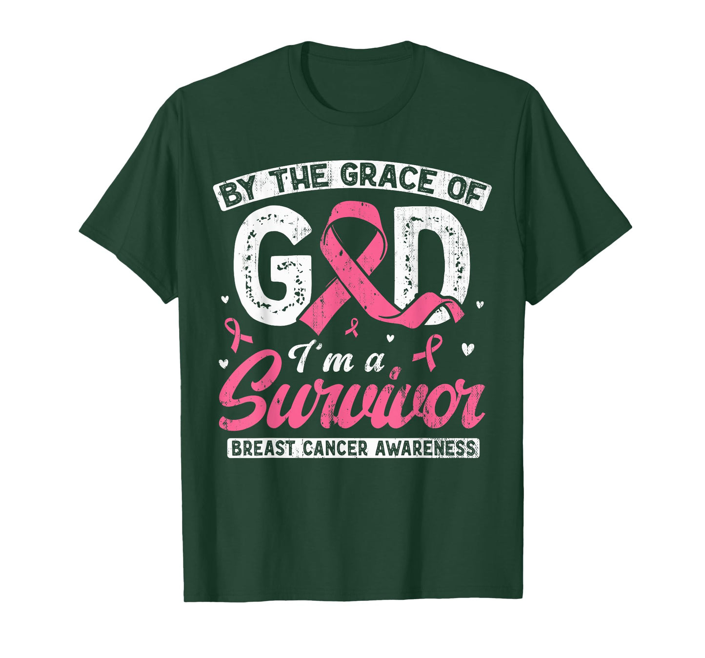 by The Grace God I'm A Survivor Breast Cancer Survivor T-Shirt