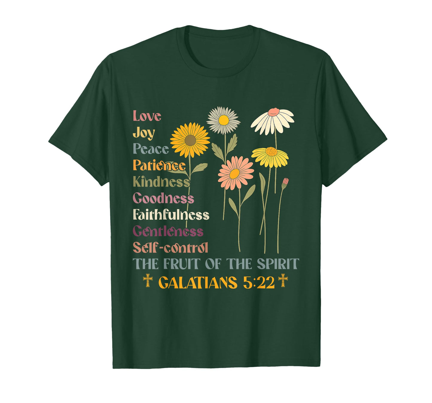 The Fruit of the Spirit Galatians Christian Cross Jesus 5 22 T-Shirt