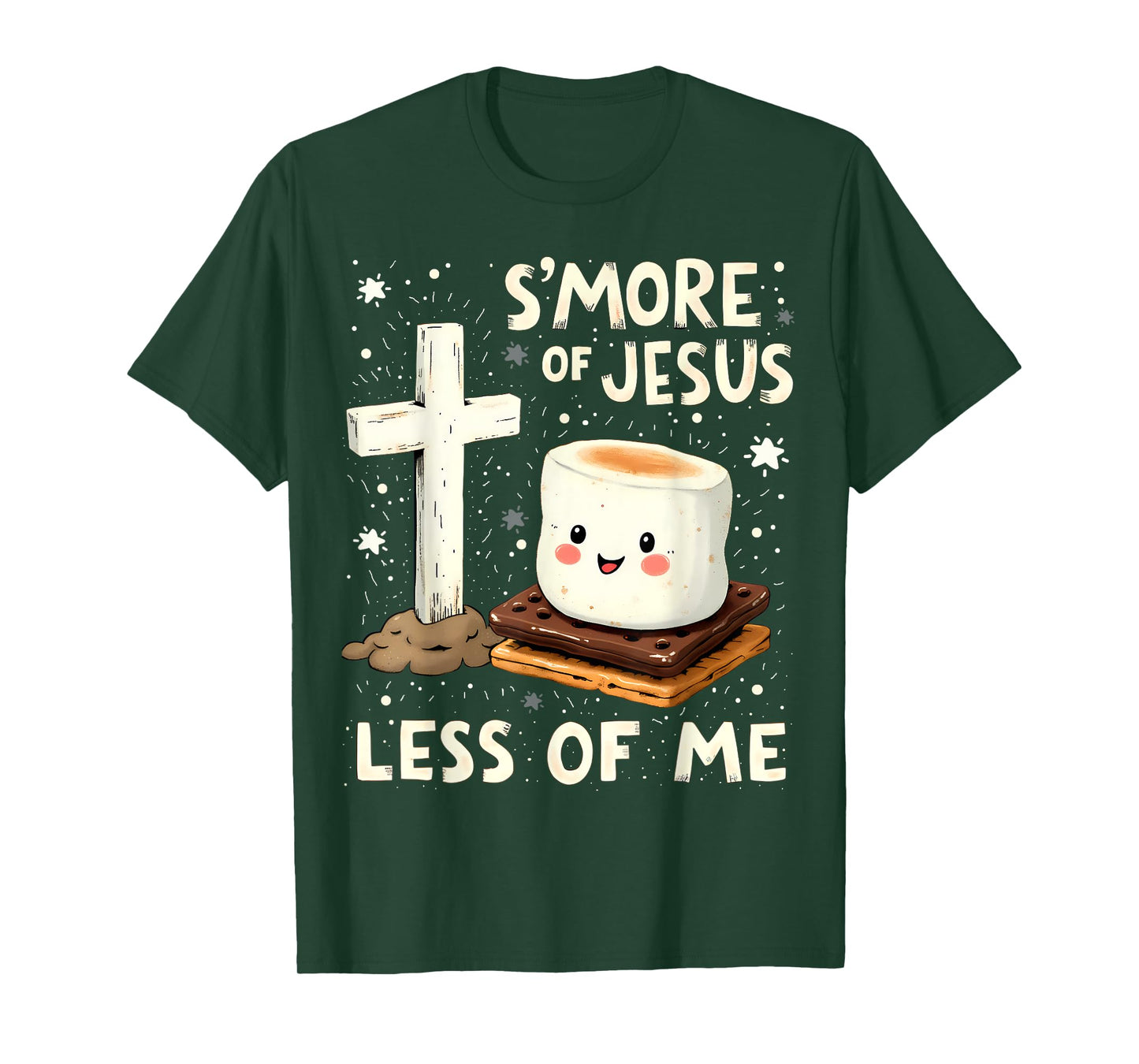Funny Smore Of Jesus Less Of Me Holy Cross Religious Camper T-Shirt