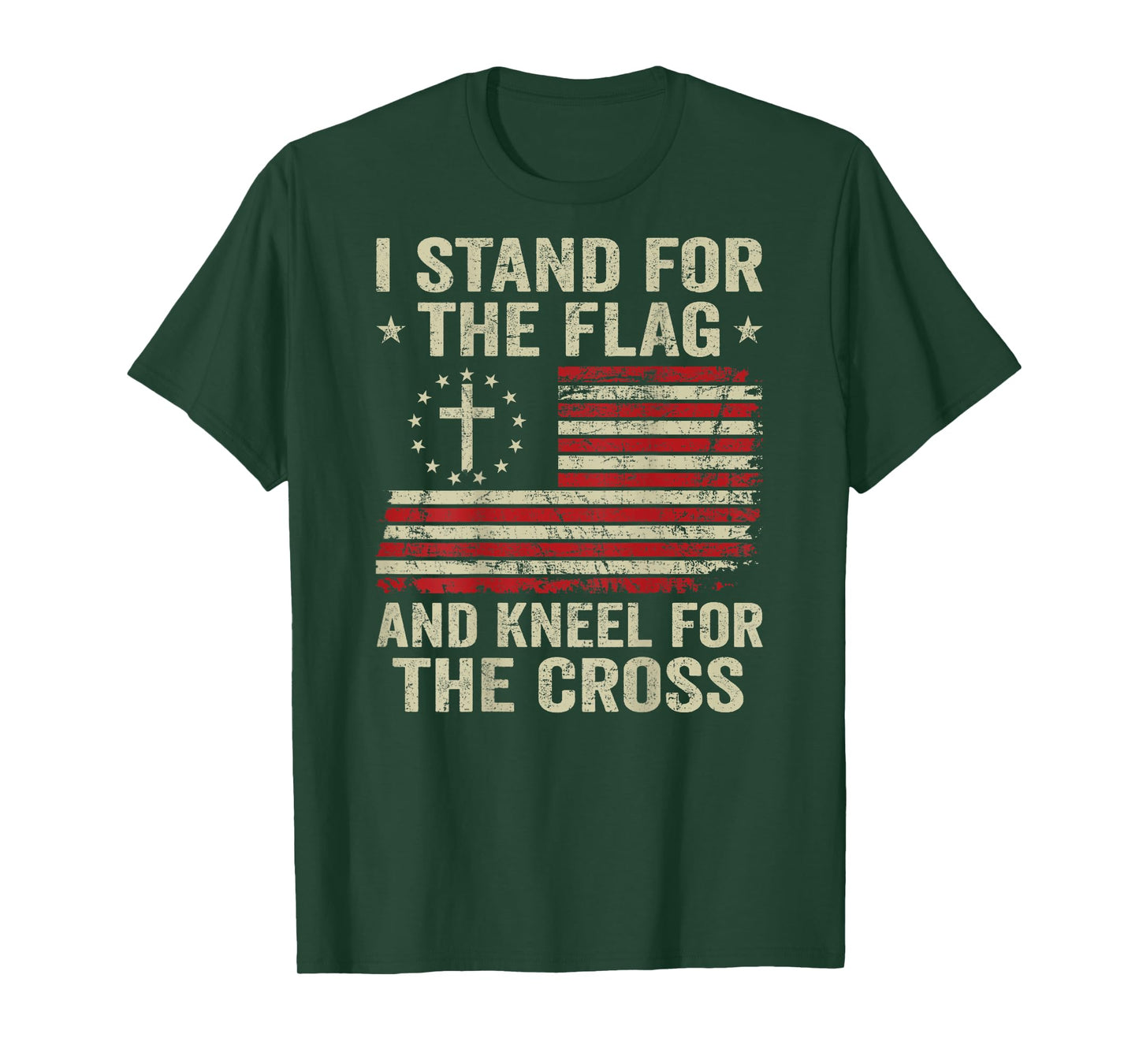 I Stand For The Flag And Kneel For The Cross (ON BACK) T-Shirt