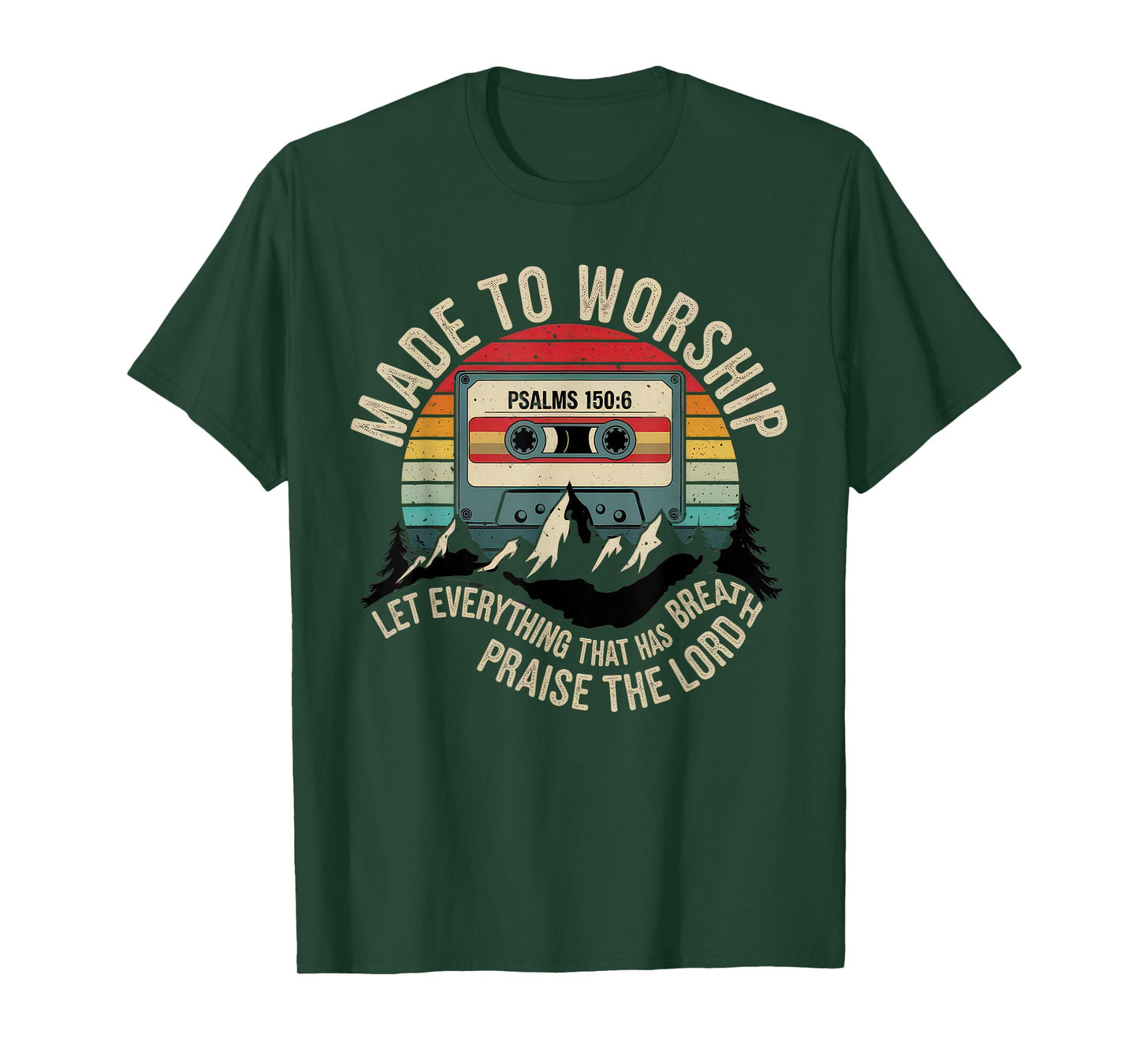 Worship Tshirt Christian Music Retro Cassette Psalms 150:6 T-Shirt