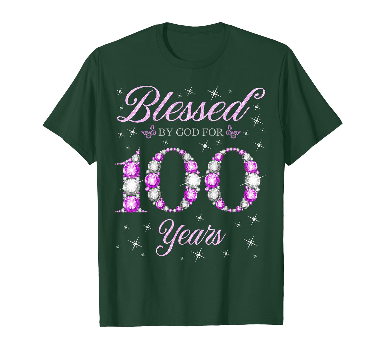 Blessed By God For 100 Years Old 100th Birthday B-Day Party T-Shirt