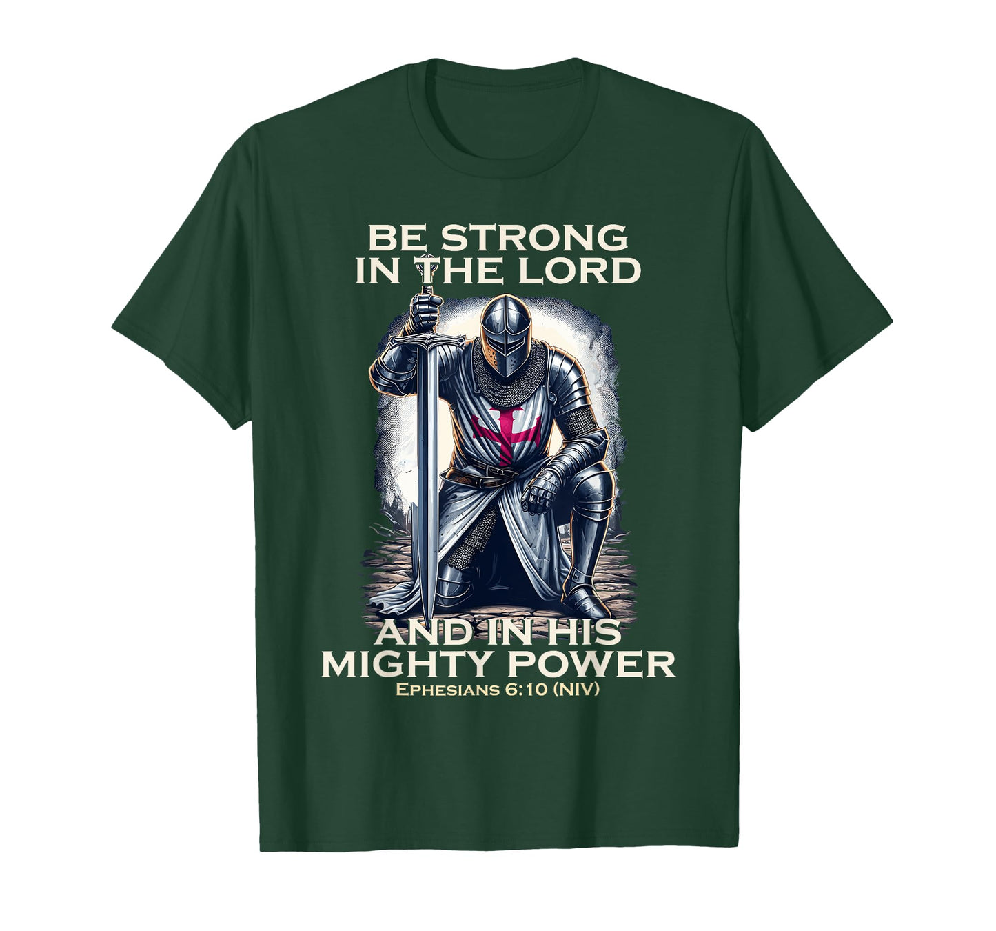 Templar Praying Knight Christian Bible Verse Saying Lord T-Shirt
