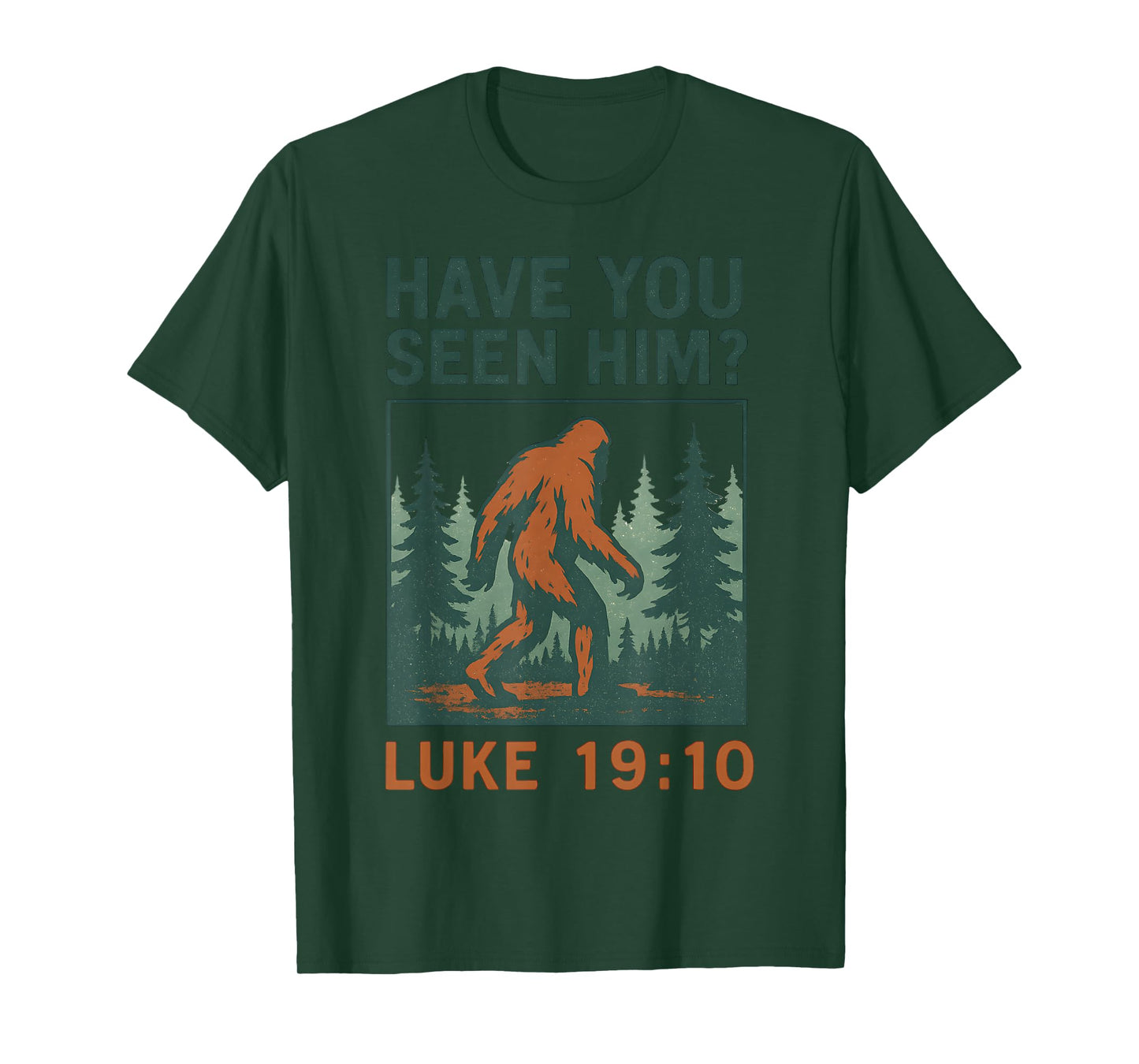 Bigfoot Christian Bible Verse Luke 19 10 Vintage Faith Based T-Shirt