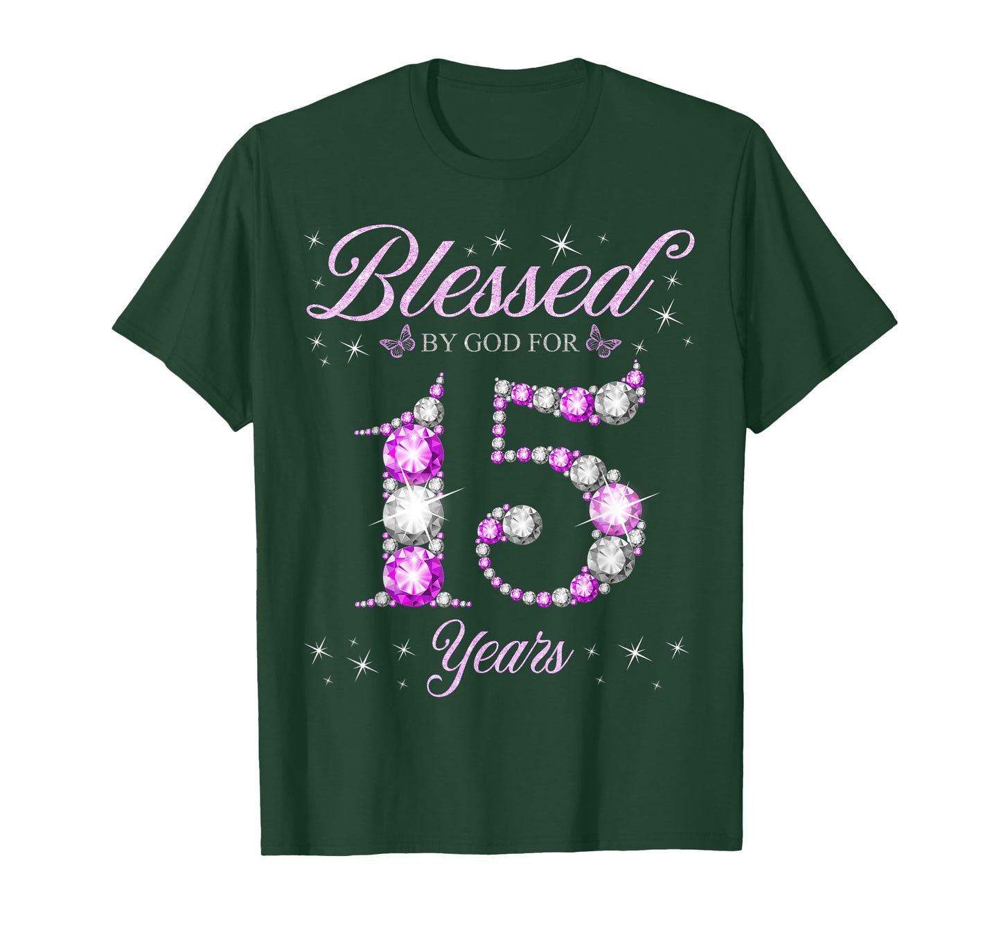 Blessed By God For 15 Years Old 15th Birthday B-Day Party T-Shirt