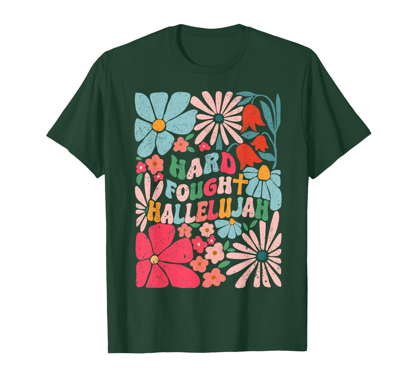 Retro Christian Hard Fought Hallelujah Men Women T-Shirt