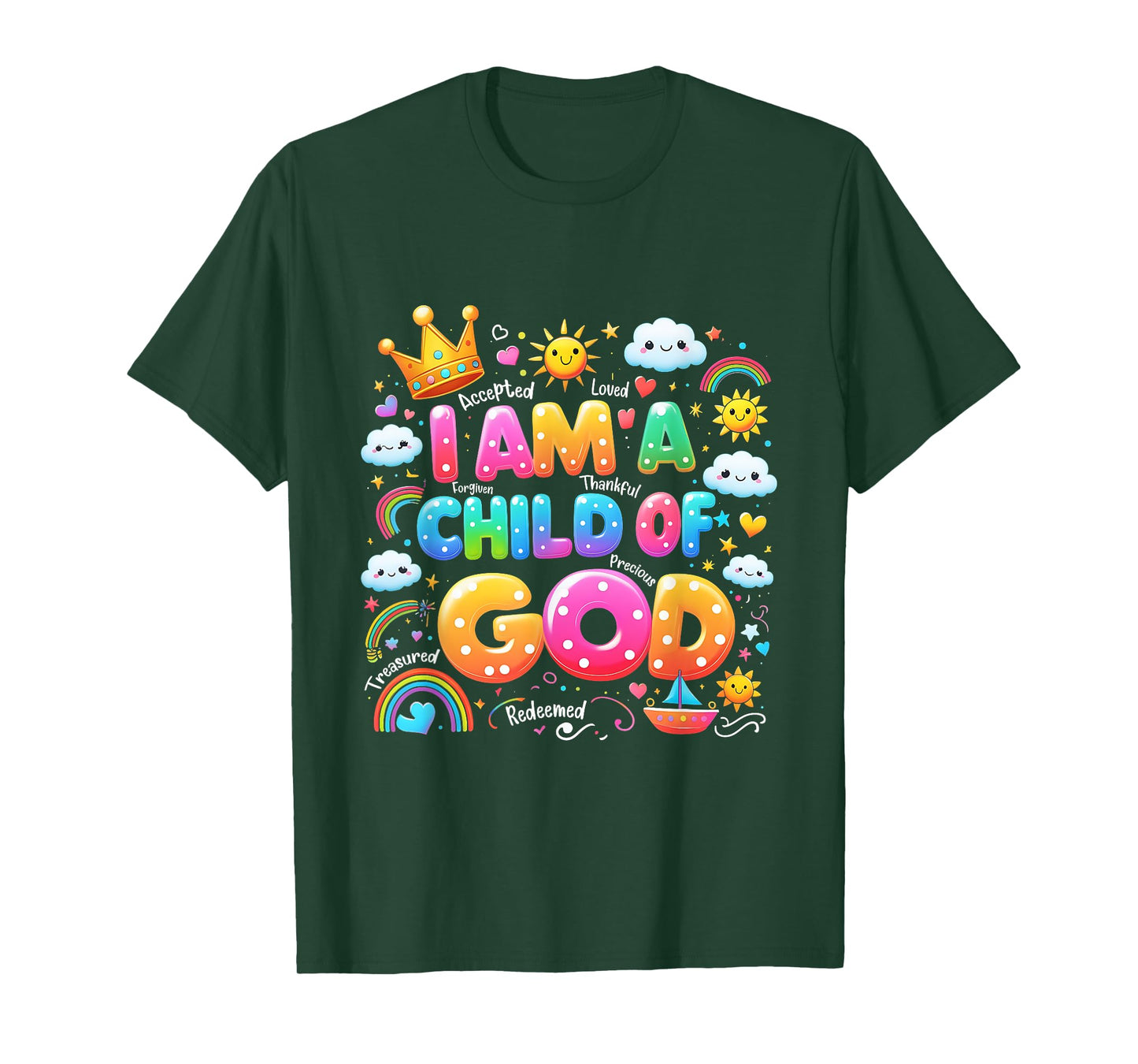 I Am A Child Of God Christian Retro Jesus Faith Kids T-Shirt