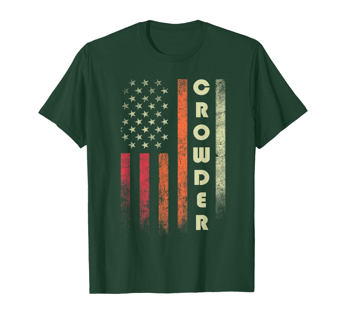 CROWDER Surname Funny Retro Vintage Birthday American Flag T-Shirt