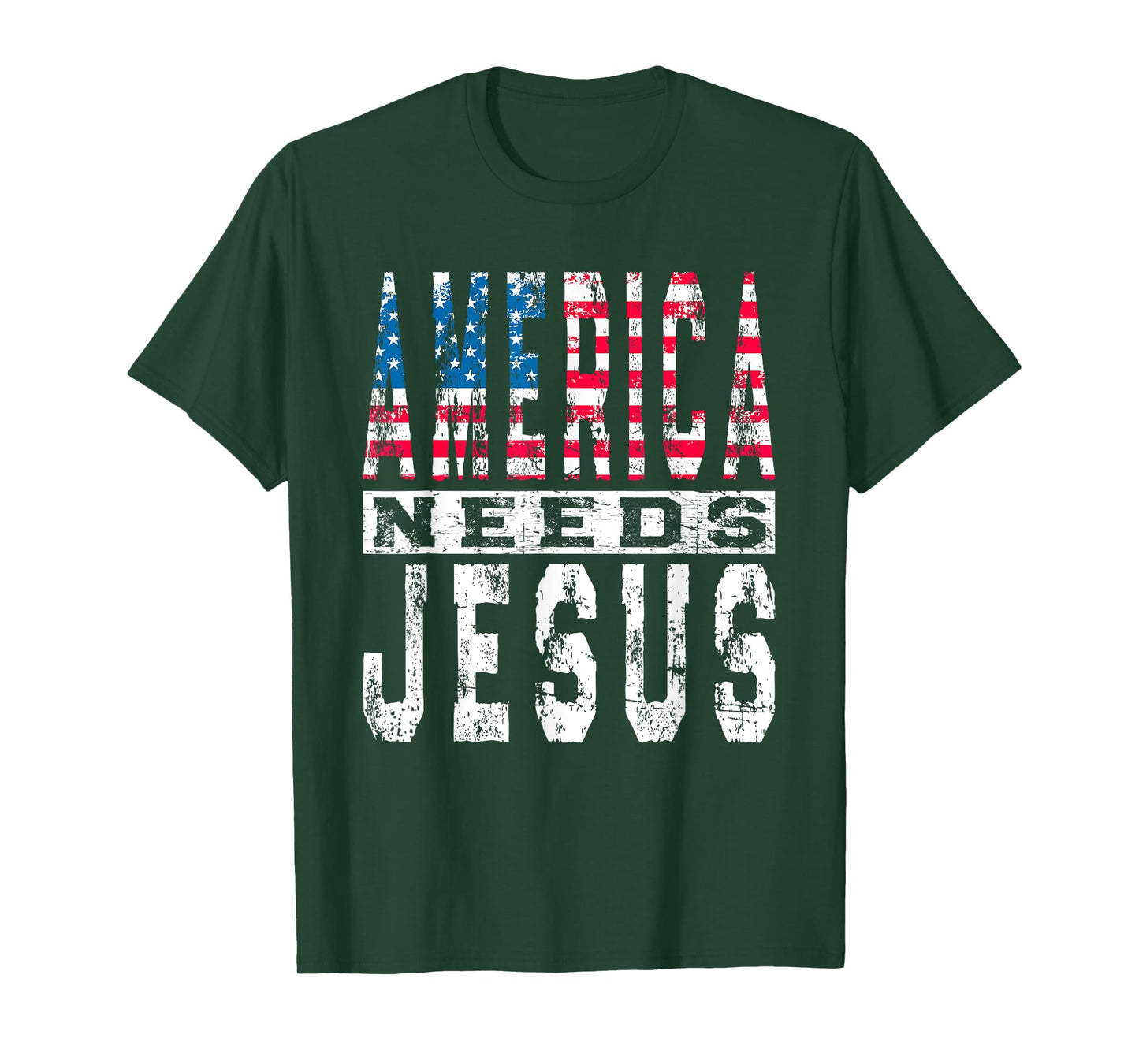 America Needs Jesus Vintage Patriotic American Flag USA T-Shirt for Women Kids Men