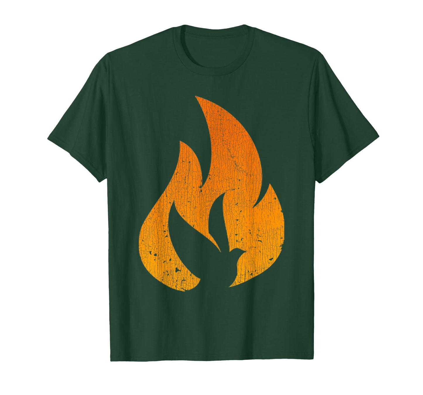 Vintage Silhouette Dove Flame Fire Pentecost T-Shirt