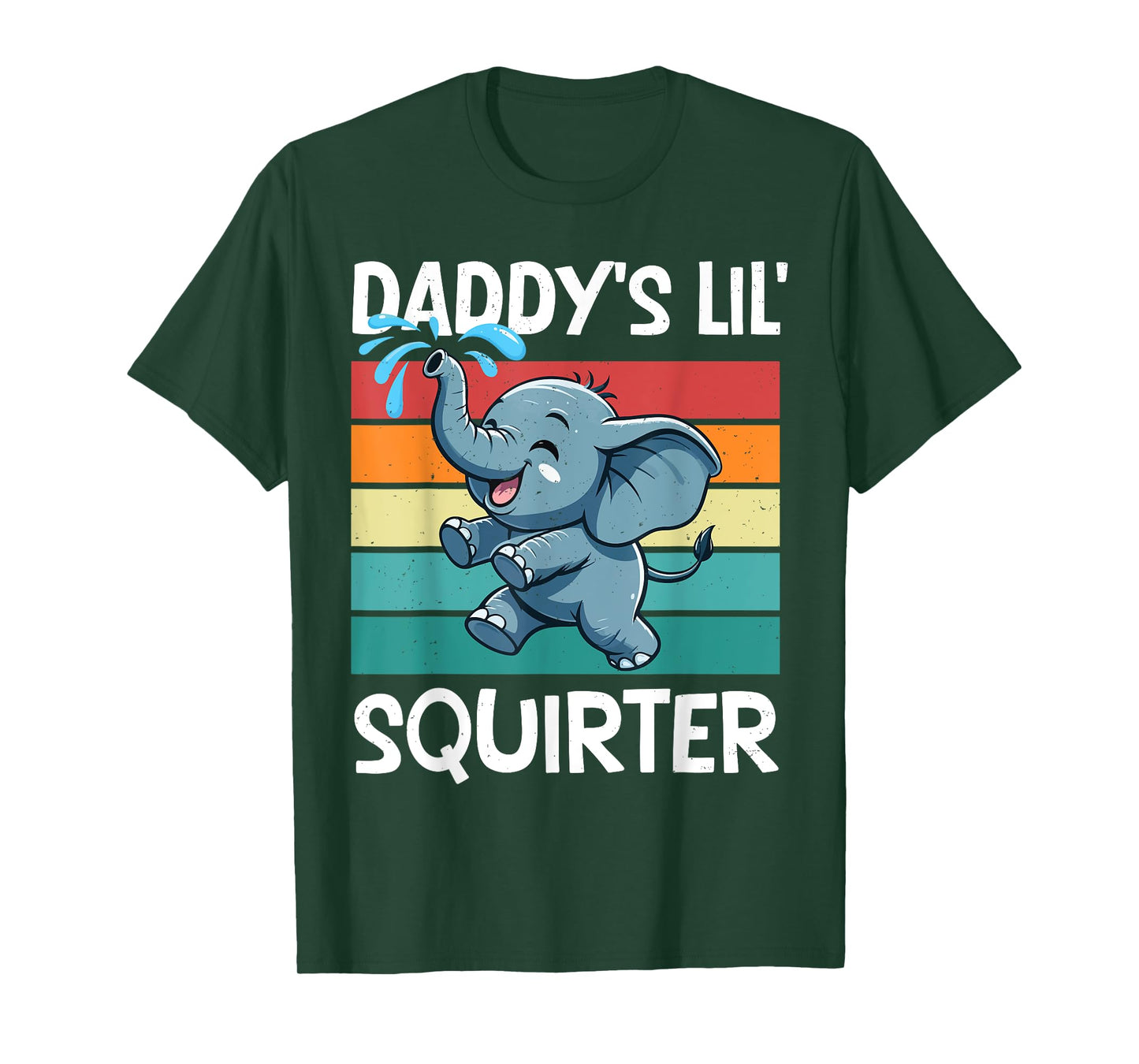 Daddy's Lil' Squirter Funny Quote Cute Baby Elephant Lovers T-Shirt