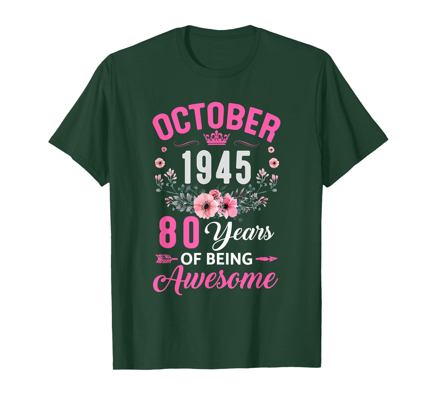 Awesome Since 1945 80 Years Old October 80Th Birthday Women T-Shirt
