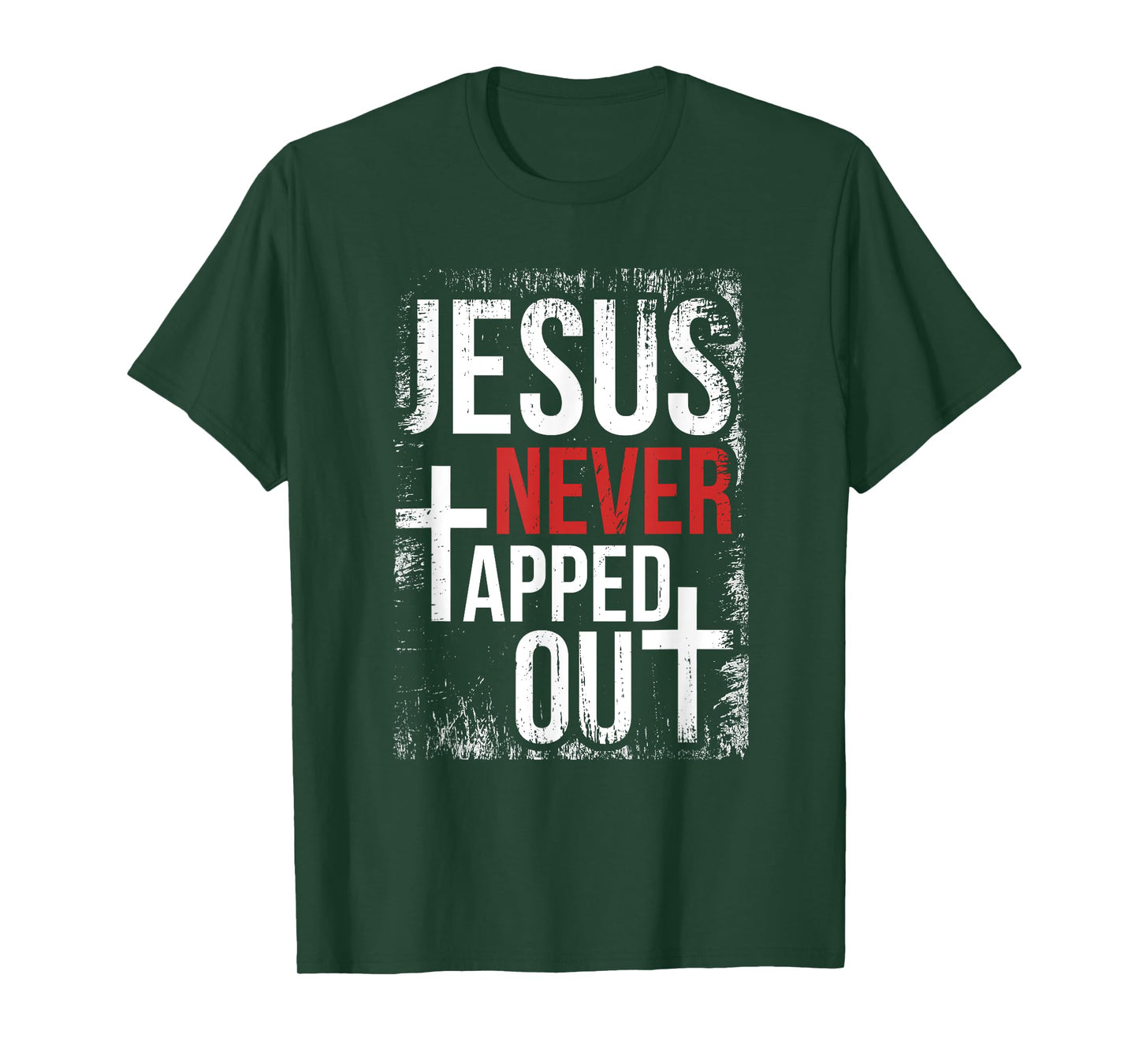 Jesus Never Tapped Out Christian Wrestling Faith Christian T-Shirt