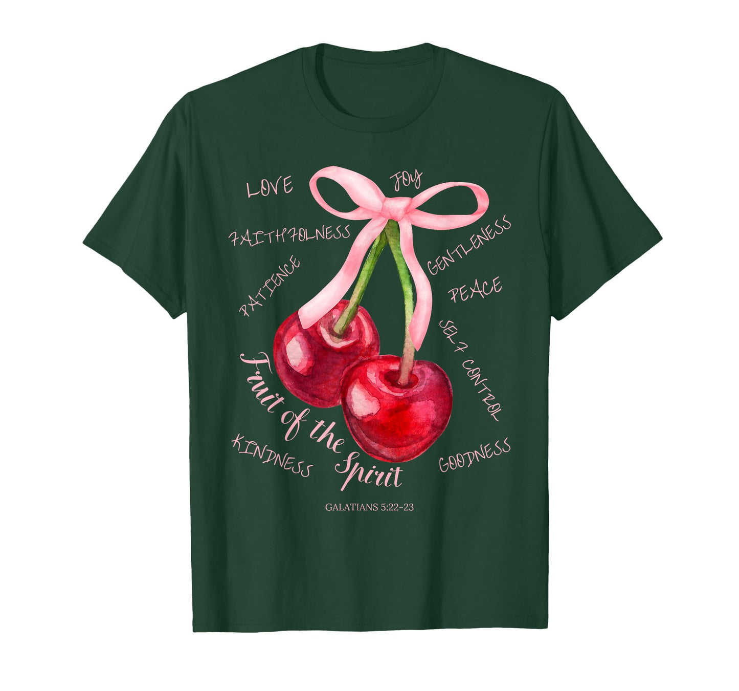 Fruit of the Spirit Christian Cherries Coquette Aesthetic T-Shirt