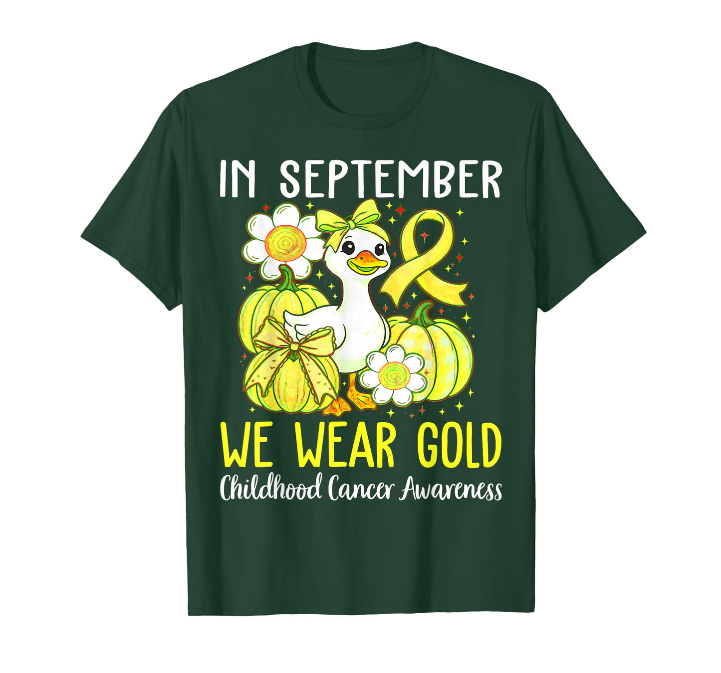 in September We Wear Gold Childhood Cancer Awareness Ribbon T-Shirt