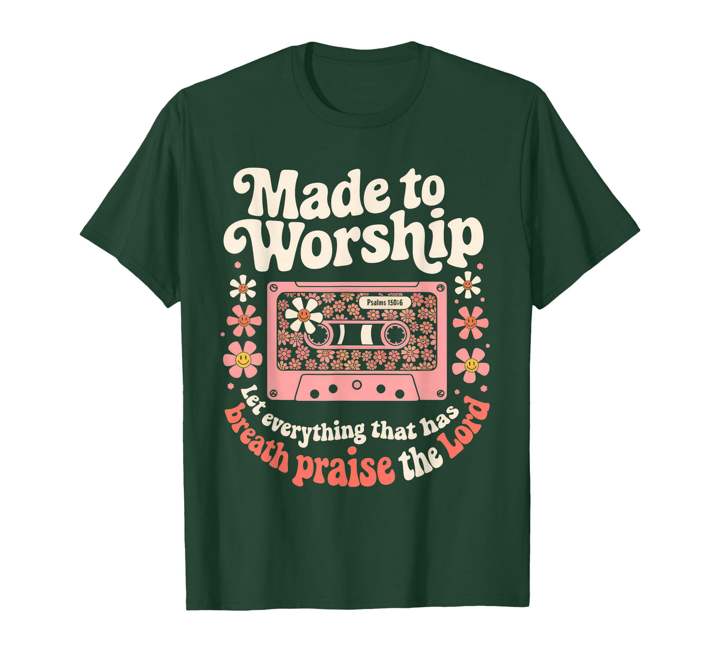 Worship Tshirt Christian Music Retro Cassette Psalms 150:6 T-Shirt