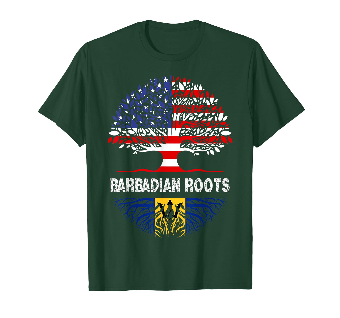 Barbados Bajan Barbadian Heritage Proud Half Barbadian Flag T-Shirt