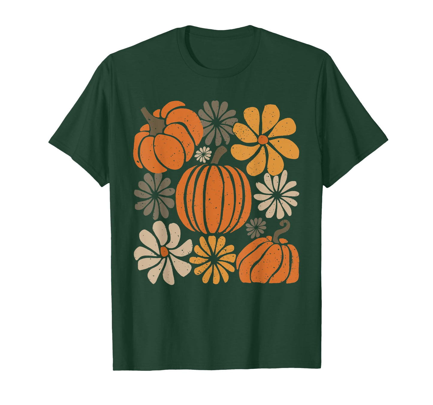 Retro Boho Floral Cute Pumpkin Autumn Thanksgiving Women Kid T-Shirt