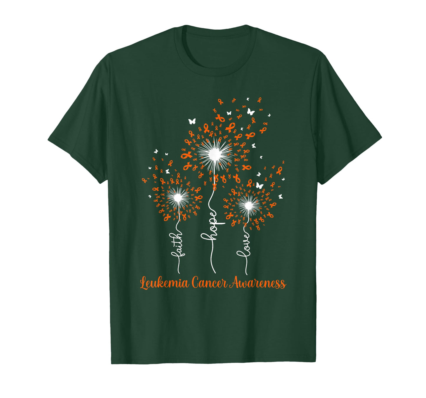 Dandelion Faith Hope Love Leukemia Cancer Awareness T-Shirt