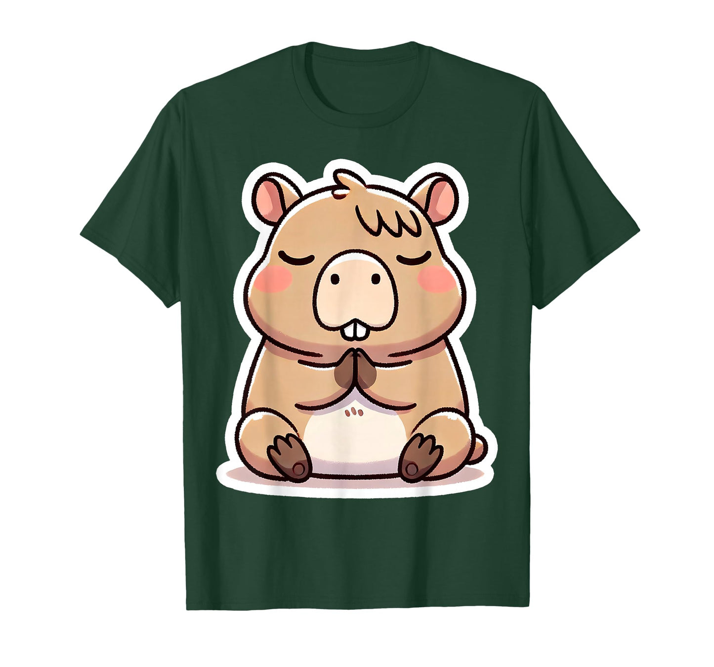 Capybara Praying to Jesus Christ Cute Christian Kid God Pray T-Shirt