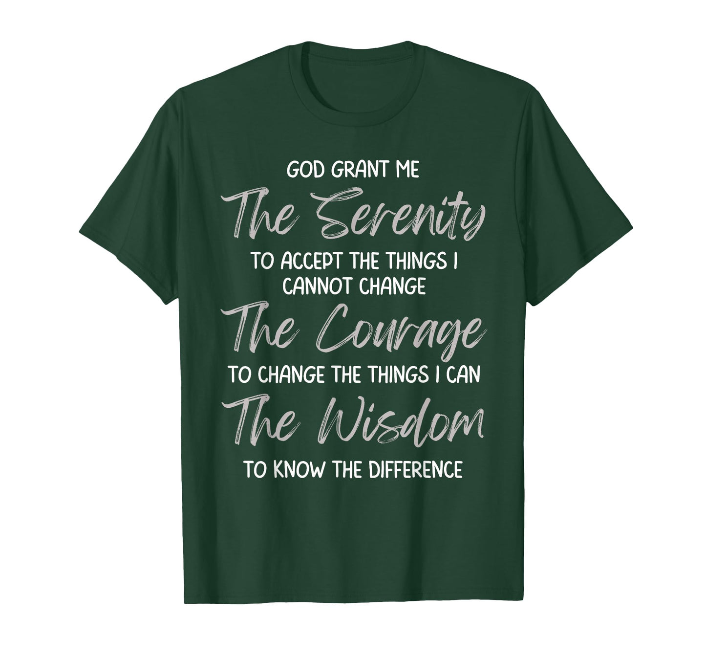 God Grant Me the Serenity Prayer Inspirational Spiritual T-Shirt