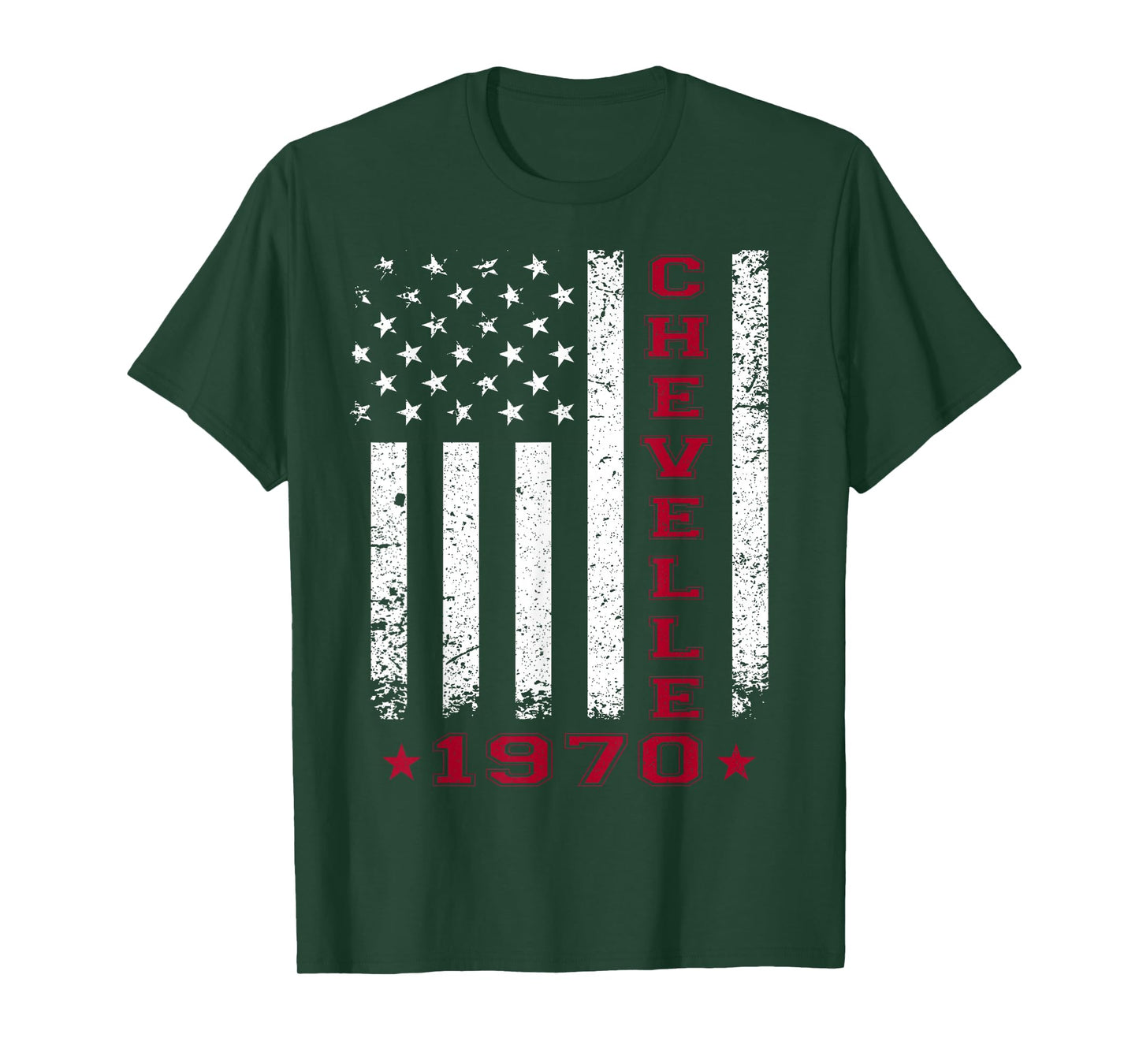 American Flag Jersey Style Chevelle 70 1970 Muscle Car T-Shirt
