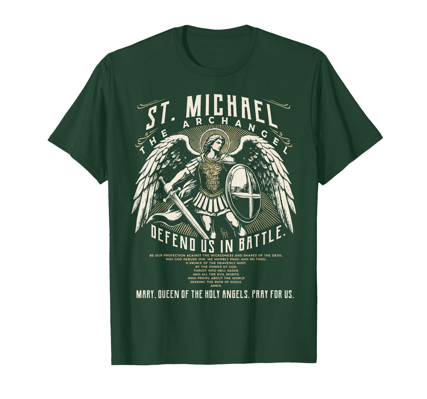 Saint Michael the Archangel Prayer Catholic Christian Pastor T-Shirt