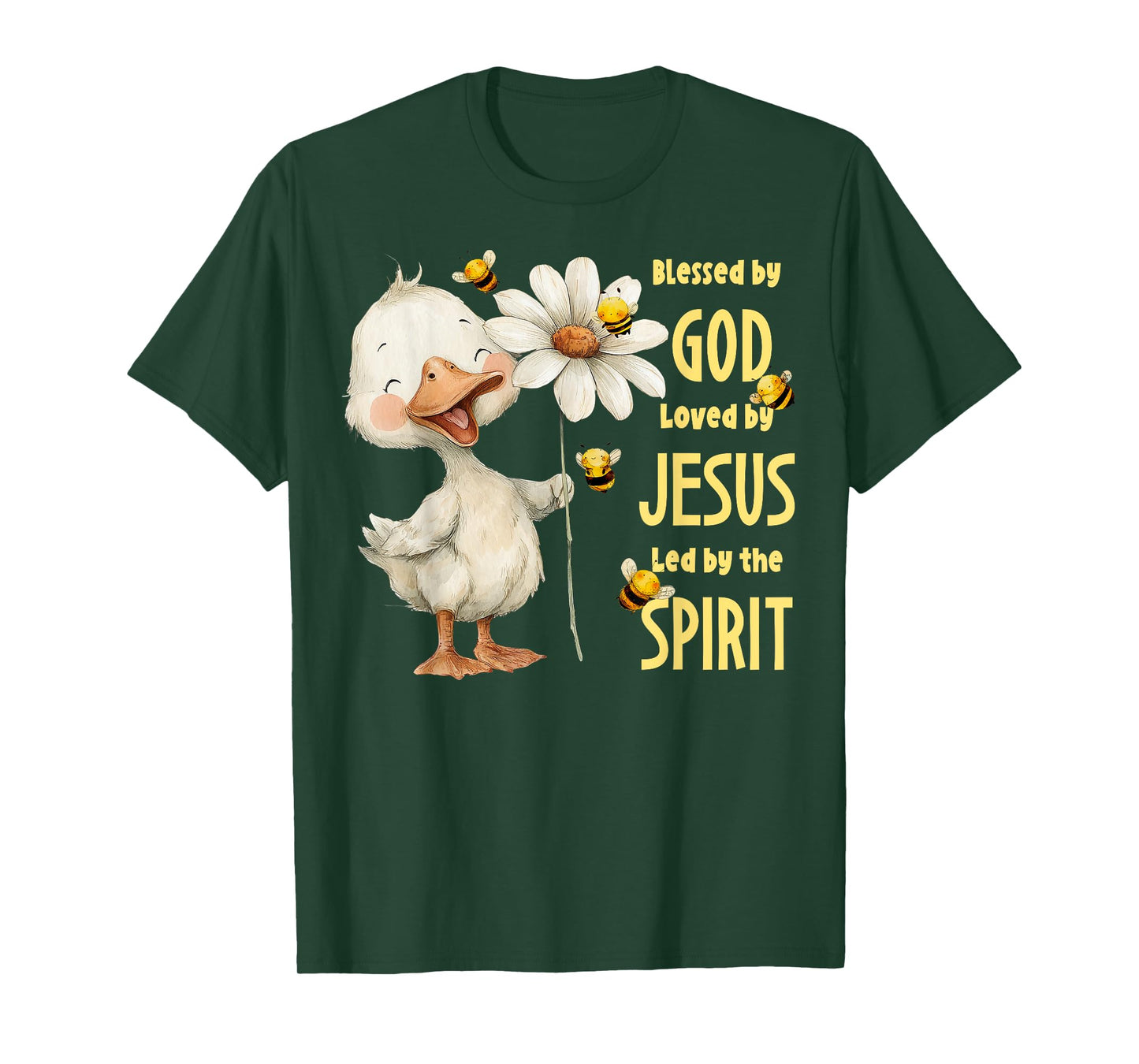 Christian Child Blessed by God Loved by Jesus Silly Goose T-Shirt