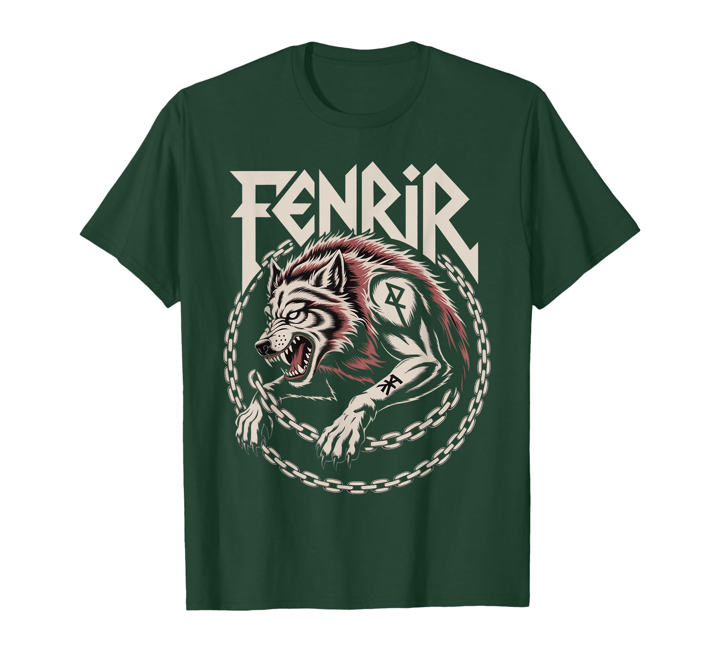 Fenrir Wolf Norse Mythology Pagan Nordic Wolf Viking Celtic T-Shirt
