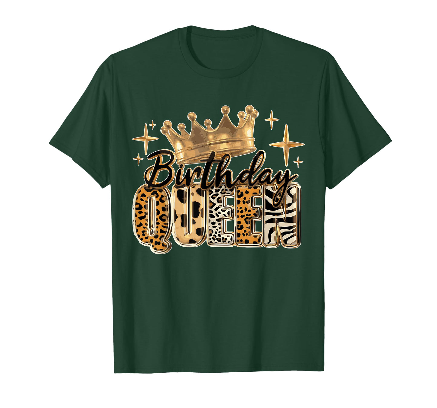 Birthday Queen Golden Crown American Afro Girls Women party T-Shirt